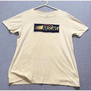 Freeze Nascar T Shirt Mens XL Beige Logo Graphic Print Daytona 500 Racing Cotton